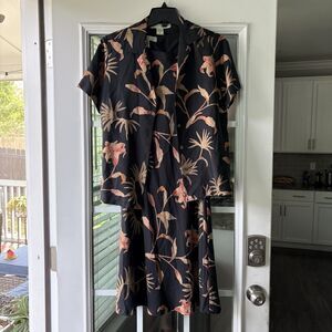 Tori Richard Honolulu SILK Knee Length Dress And Shirt Size S/M NEW